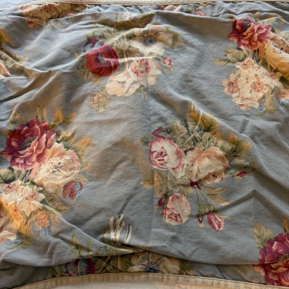 Chaps Home Hudson Valley Blue Gray Floral Standard Pillow Shams Set of 2 Cotton